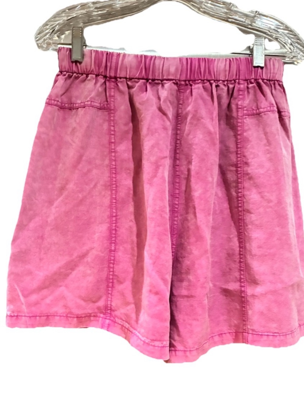 Easel Women’s Vibrant Pink Mineral Wash Pull On Shorts, Size S - Picture 4 of 10